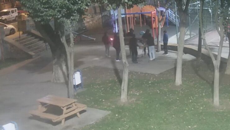 İstanbul Eyüpsultan’daki parktan oturma ünitesi çalarken yakalandılar