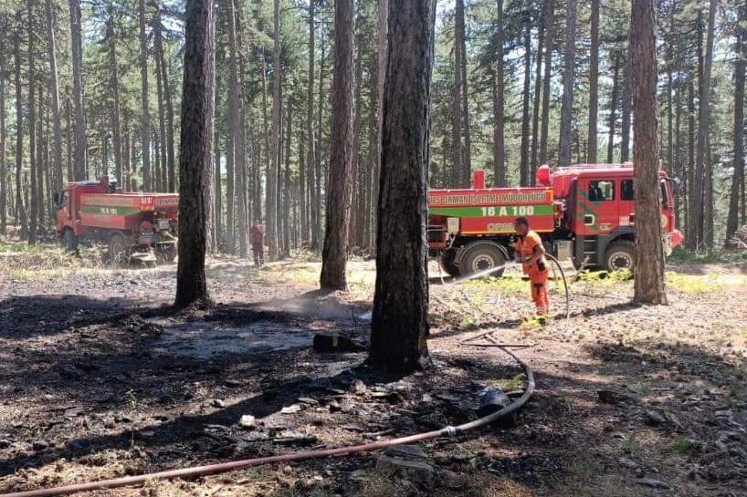 Bursa’nın Keles ilçesi kendir yaylası ormanlık alanda yangın çıktı. BURSA