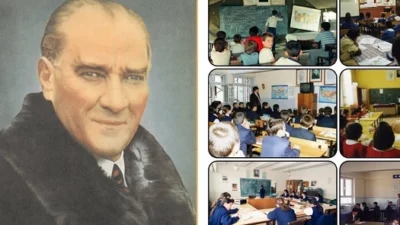 Milli Eğitim Bakanlığı ders kitaplarının ilk sayfalarında ve okul duvarlarında