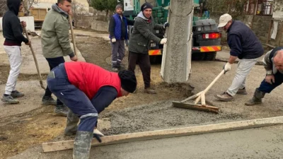 Edirne ilinin Keşan ilçesine bağlı Yenimuhacır beldesinde gerçekleştirilen doğalgaz çalışmaları