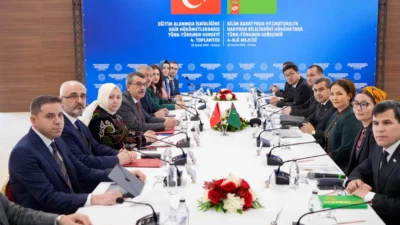 Milli Eğitim Bakanı Yusuf Tekin ile Türkmenistan Eğitim Bakanı Jumamurad