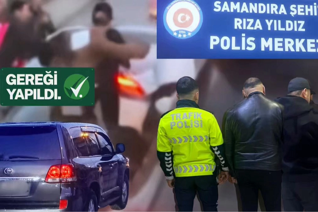 İstanbul Sancaktepe’de ters yönden gelip bir motosikletliye saldıran iki kişi