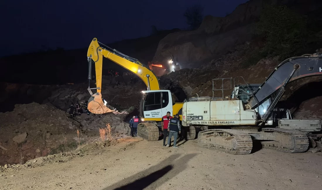 Ordu’nun Fatsa ilçesindeki özel bir taş ocağında meydana gelen göçükte,